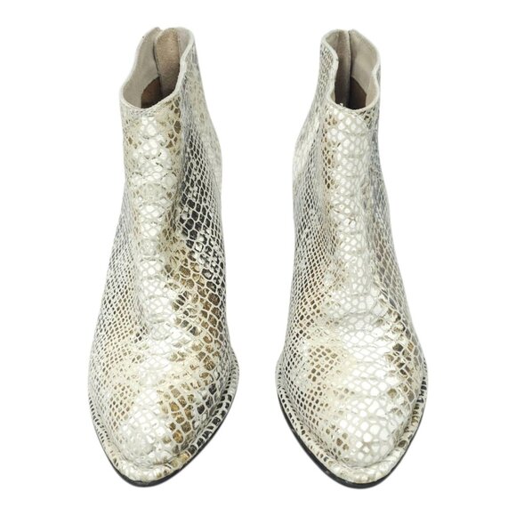 Diba True Pay Phone Chelsea Ankle Boots Womens 8 Reptile Print Zip Block Heel - Picture 5 of 16